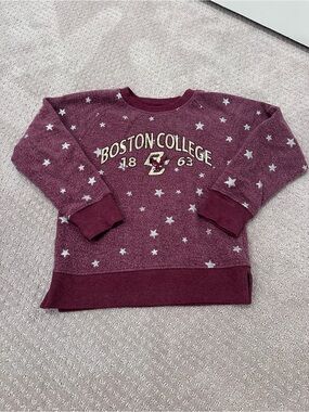 Boston College Wes and Willy Maroon and Silver Star Sweatshirt, Kids Size 5